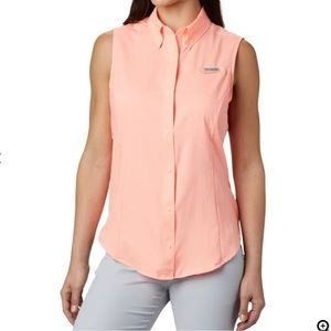 Columbia fishing shirt top vest size L pink sleeveless women’s sport athletic